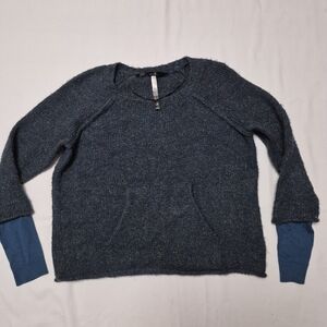 Kensie Blue Crew Neck Sweater with Pocket